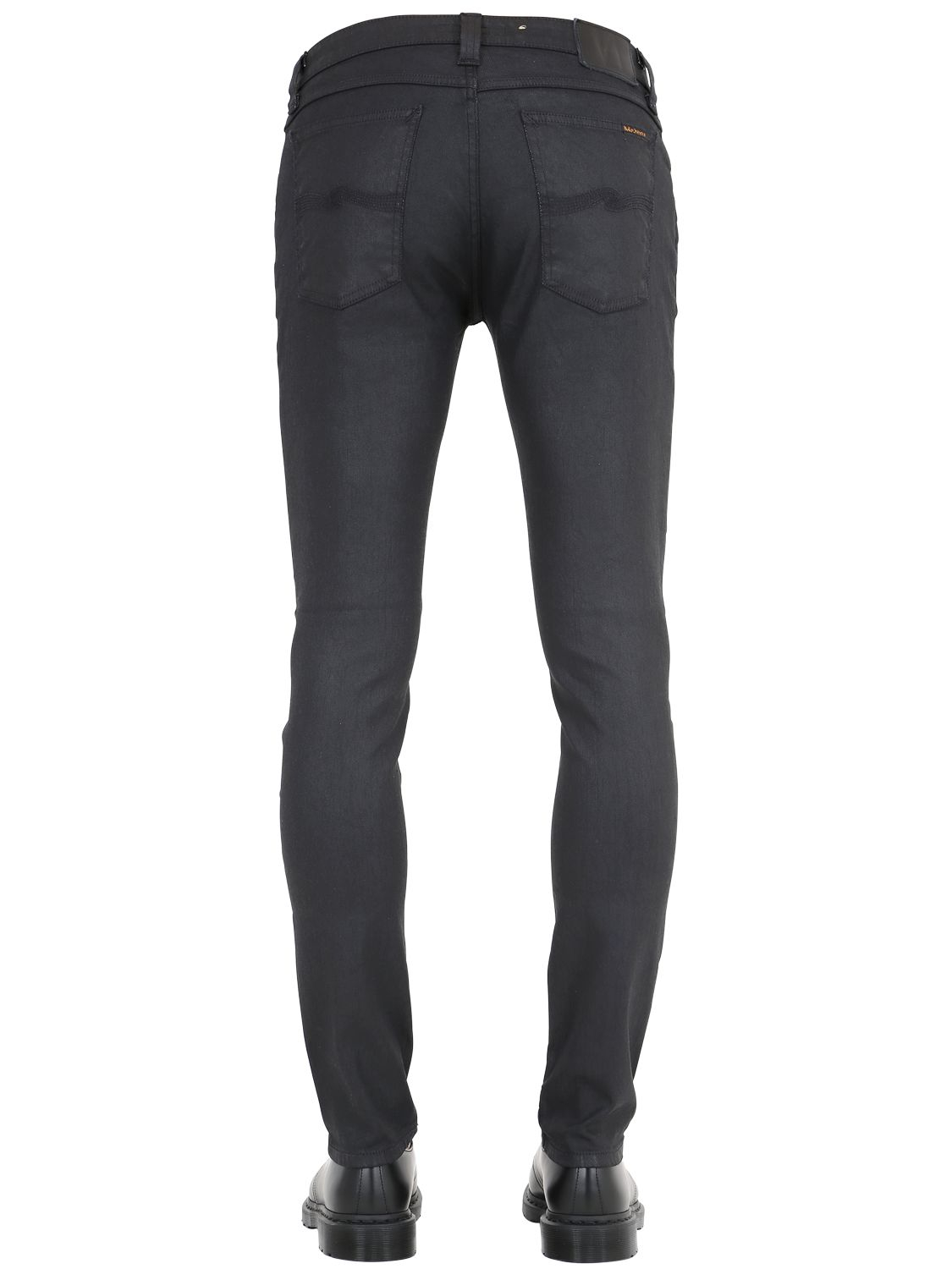 Nudie jeans Skinny Lin Waxed Denim Jeans in Black for Men | Lyst