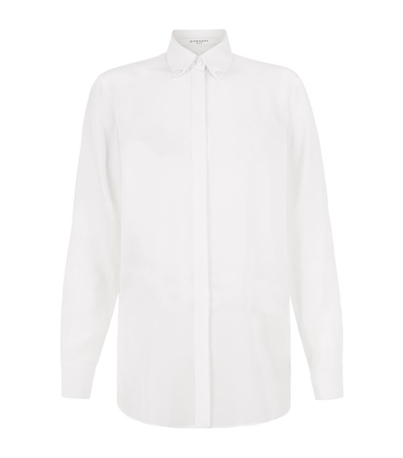 Givenchy Pearl Button Shirt in White | Lyst