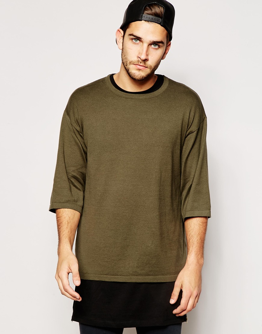 Asos Oversized Knitted T-shirt in Natural for Men | Lyst
