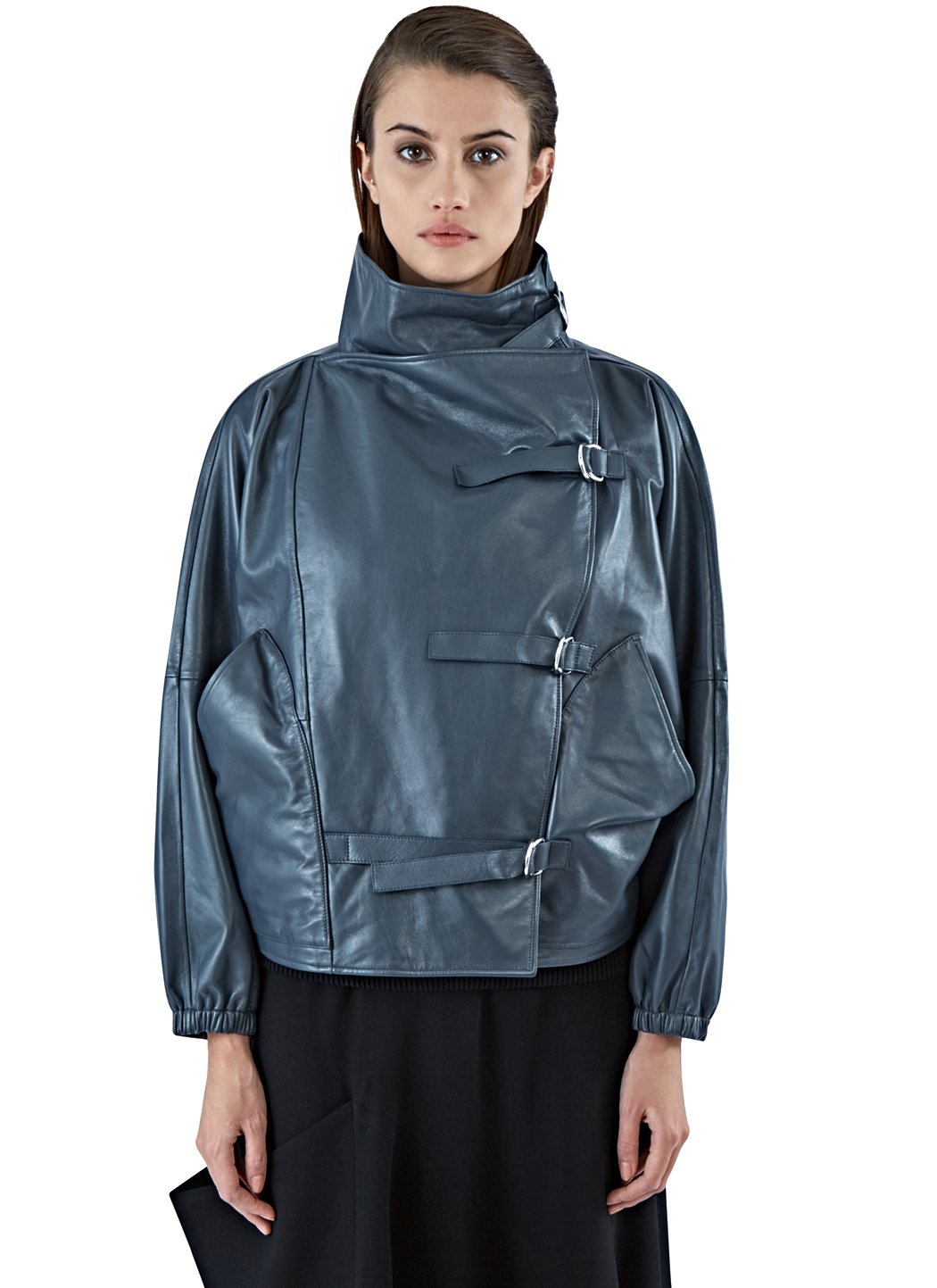 Lyst J W Anderson Women S Multi Buckled Leather Jacket In Grey Gray Gallery