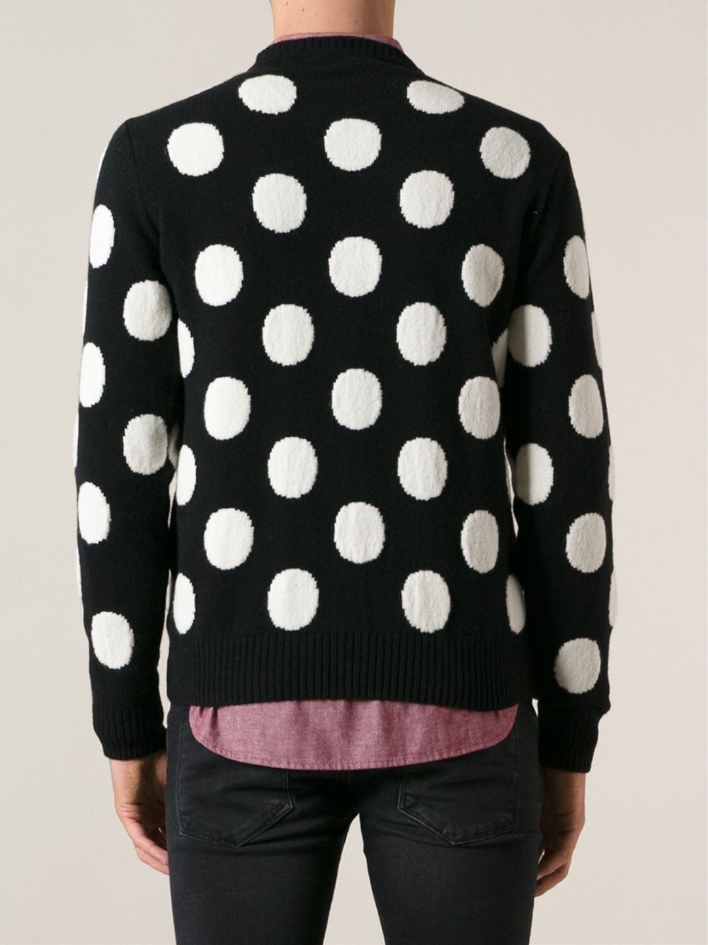 Lyst - AMI Polka Dot Sweater in Black for Men