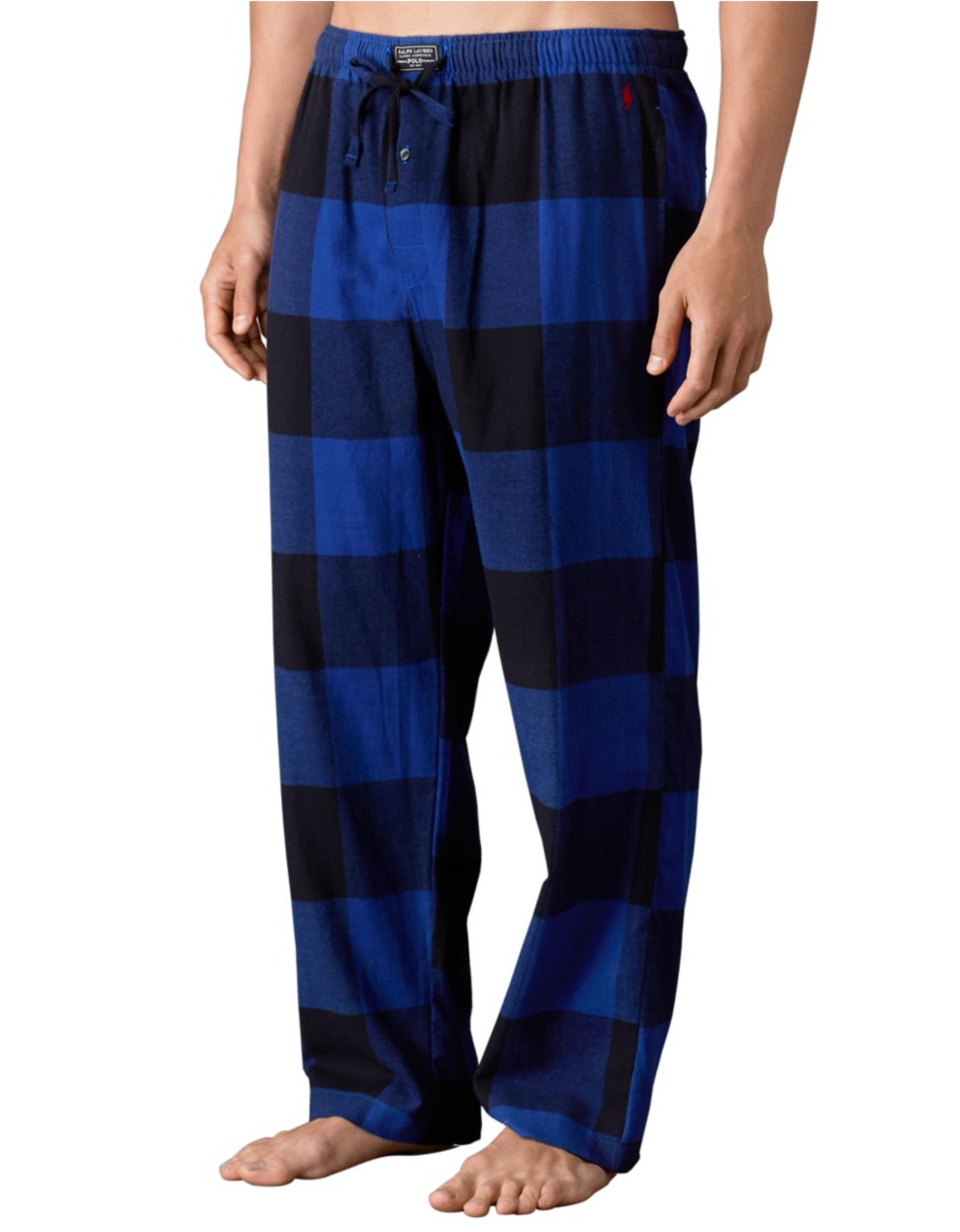 Polo Ralph Lauren Buffalo Check Flannel Pajama Pants in Blue for Men ...