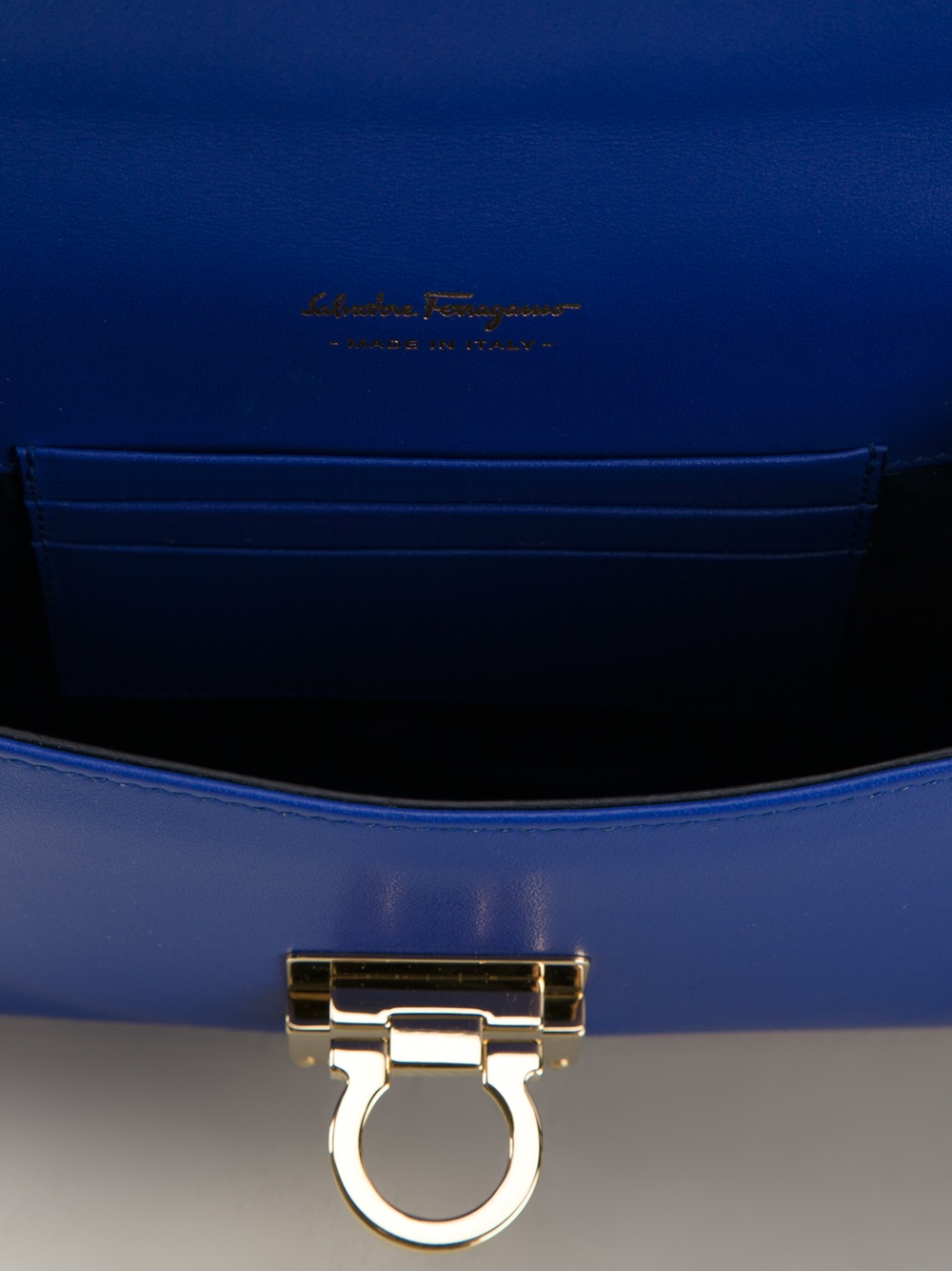 Lyst Ferragamo Chain Shoulder Bag in Blue