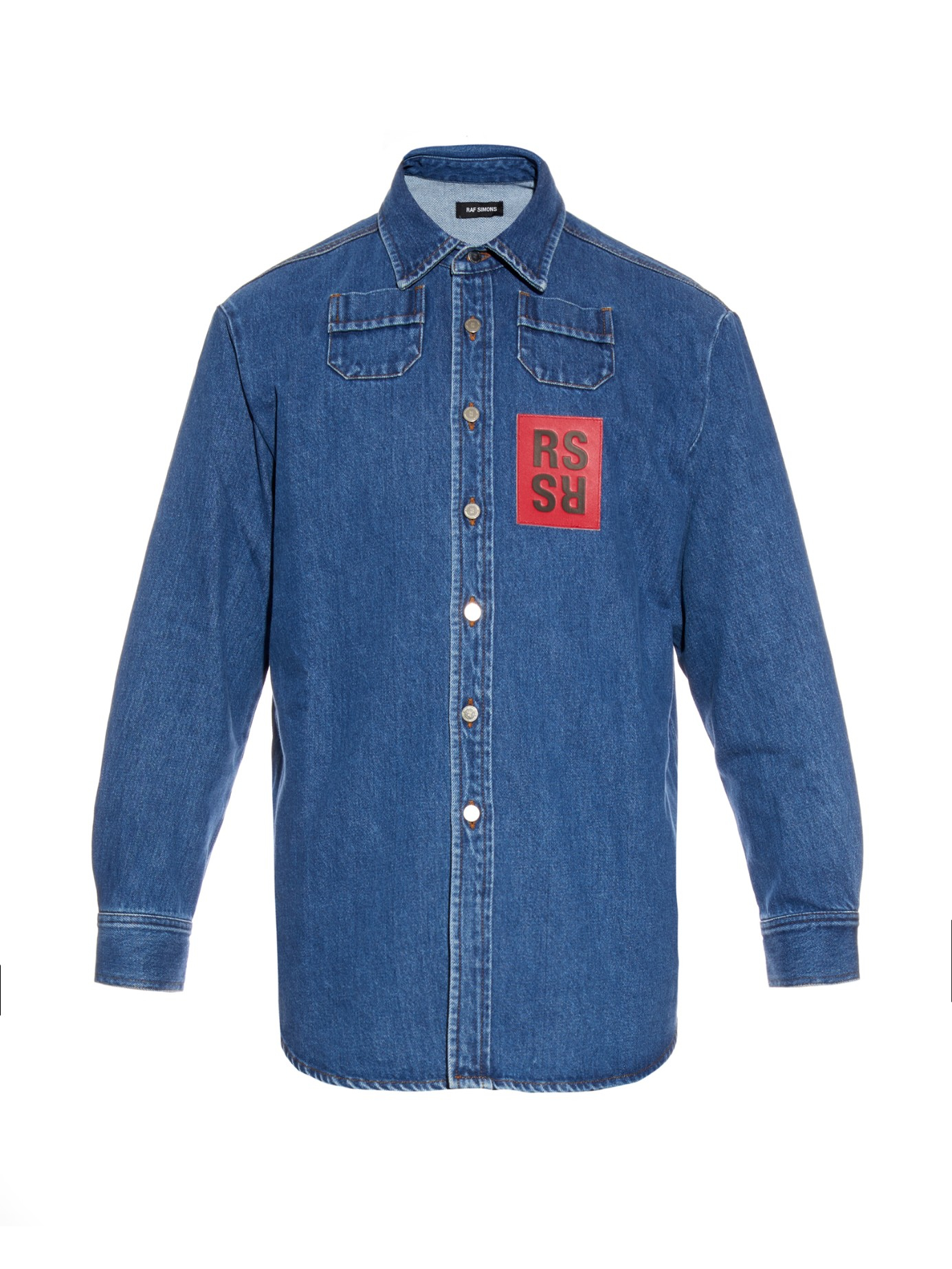 Raf simons Oversized Denim Shirt in Blue for Men | Lyst