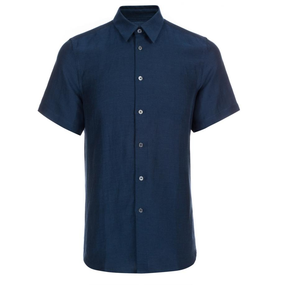 Lyst - Paul Smith Men's Petrol Blue Linen-blend Short-sleeve Shirt in ...