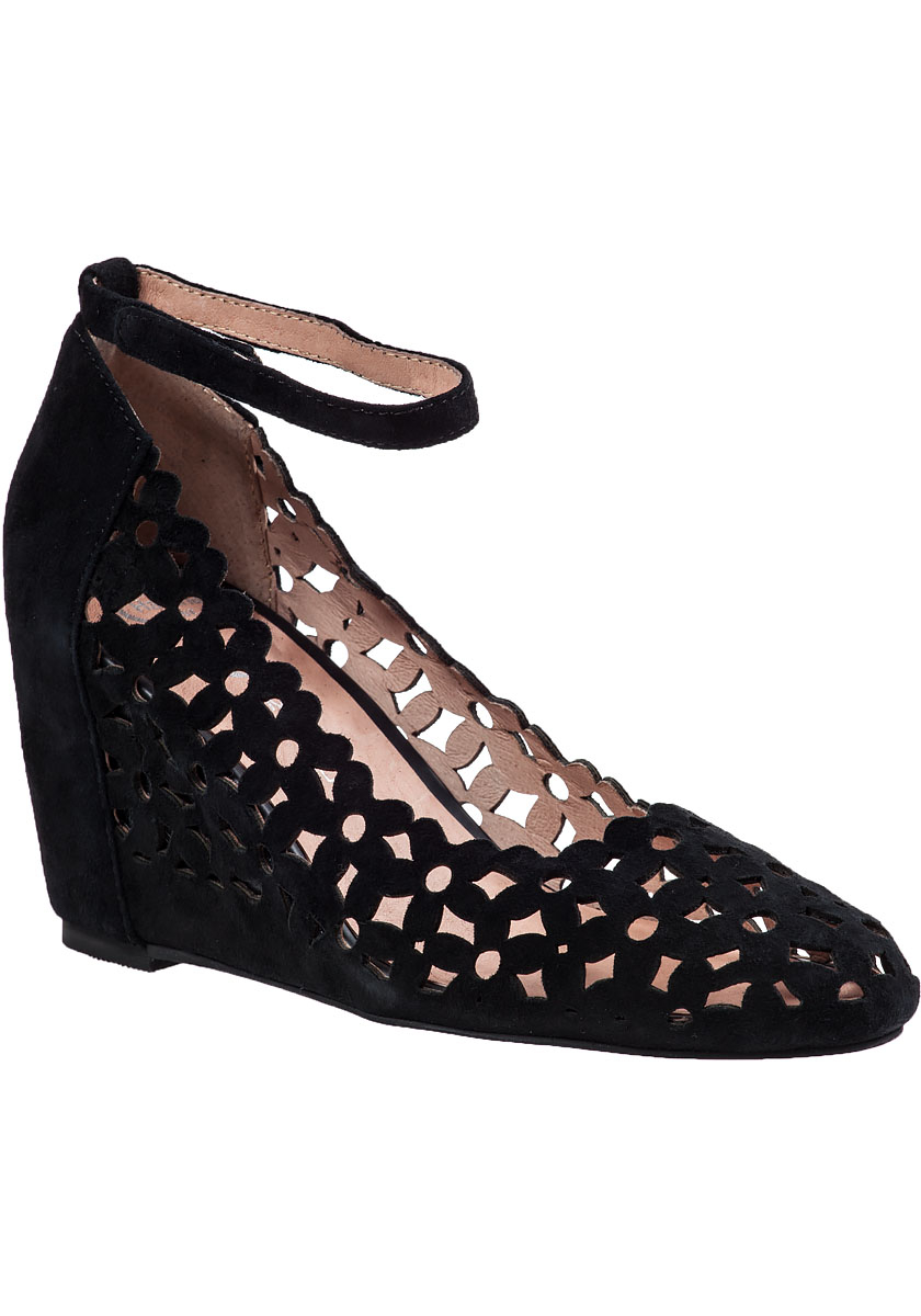 Lyst - Jeffrey Campbell Delaisy Wedge Pump Black Suede in Black