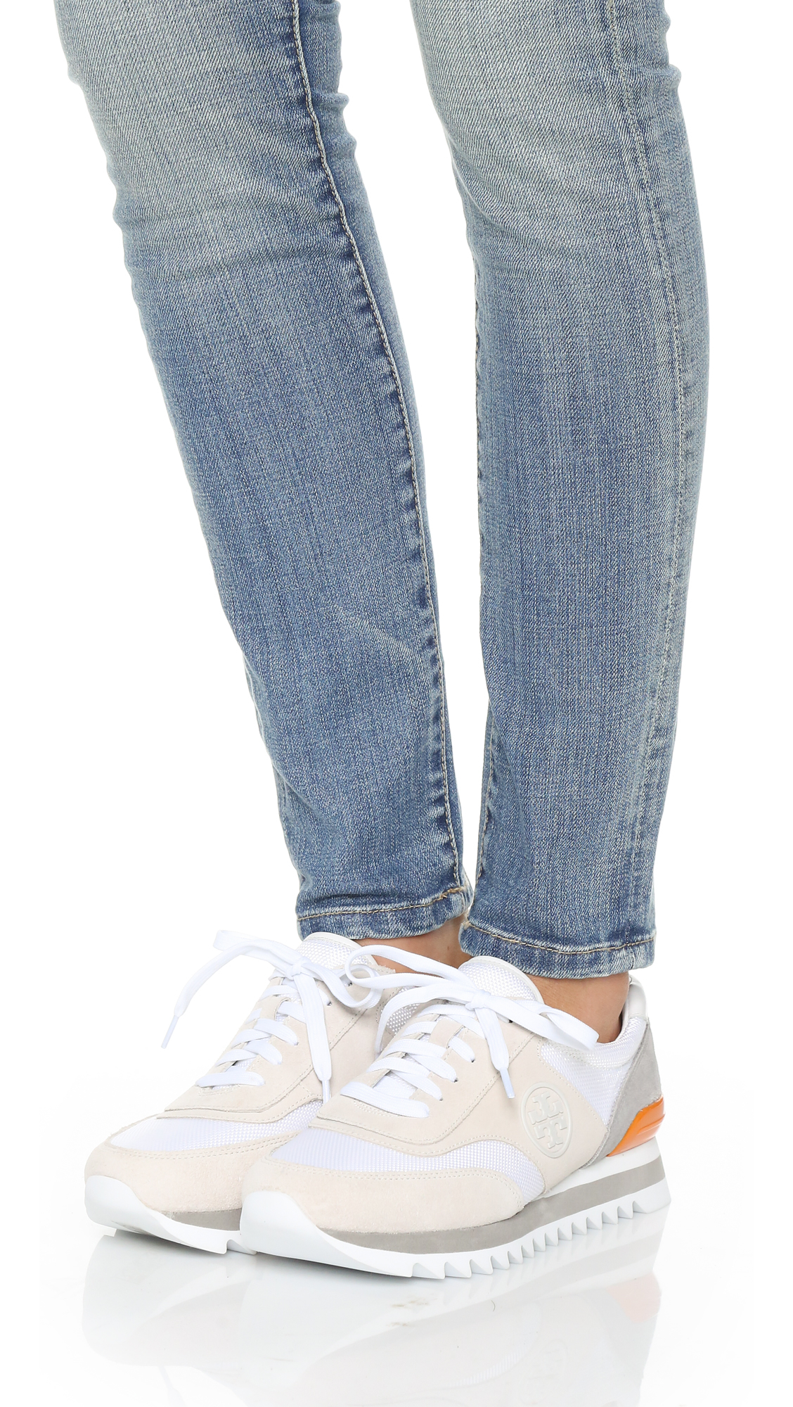 Lyst - Tory Burch Sawtooth Logo Trainer Sneakers in White