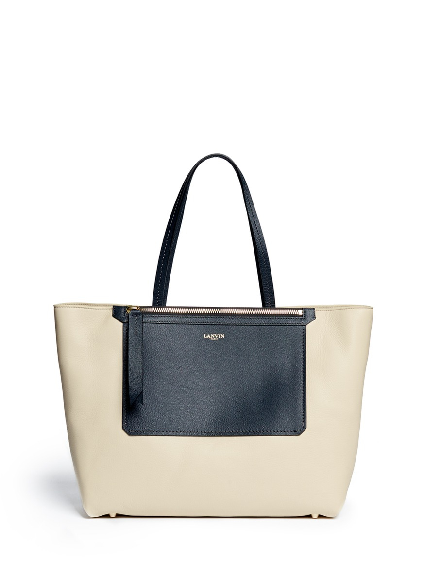 Lyst - Lanvin Easy Shopper Bicolour Tote Bag in Blue