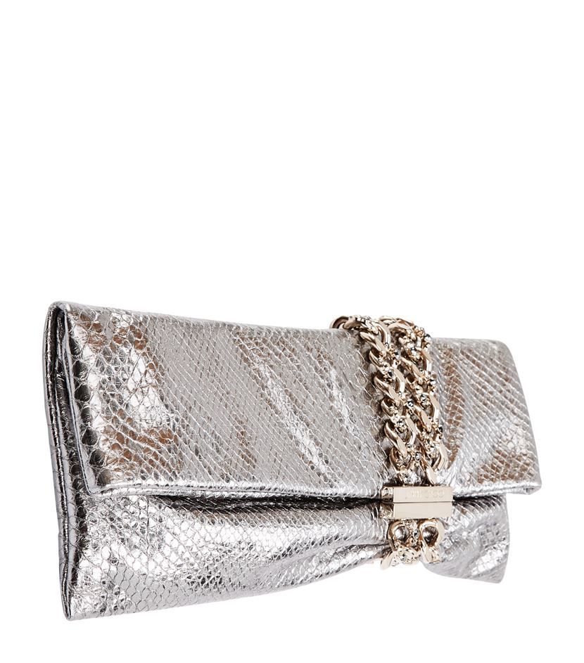 jimmy choo metallic clutch