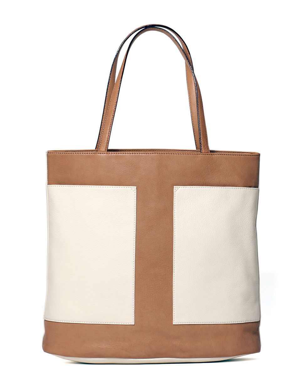 Isaac Mizrahi New York Kay Pieced Leather Tote Bag in Brown | Lyst