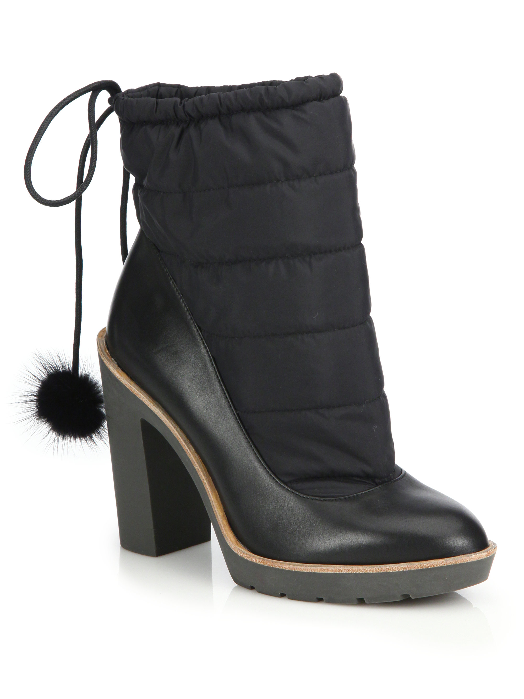 Kate spade new york Ginnie Faux Fur Pom-pom Quilted Ankle Boots in ...