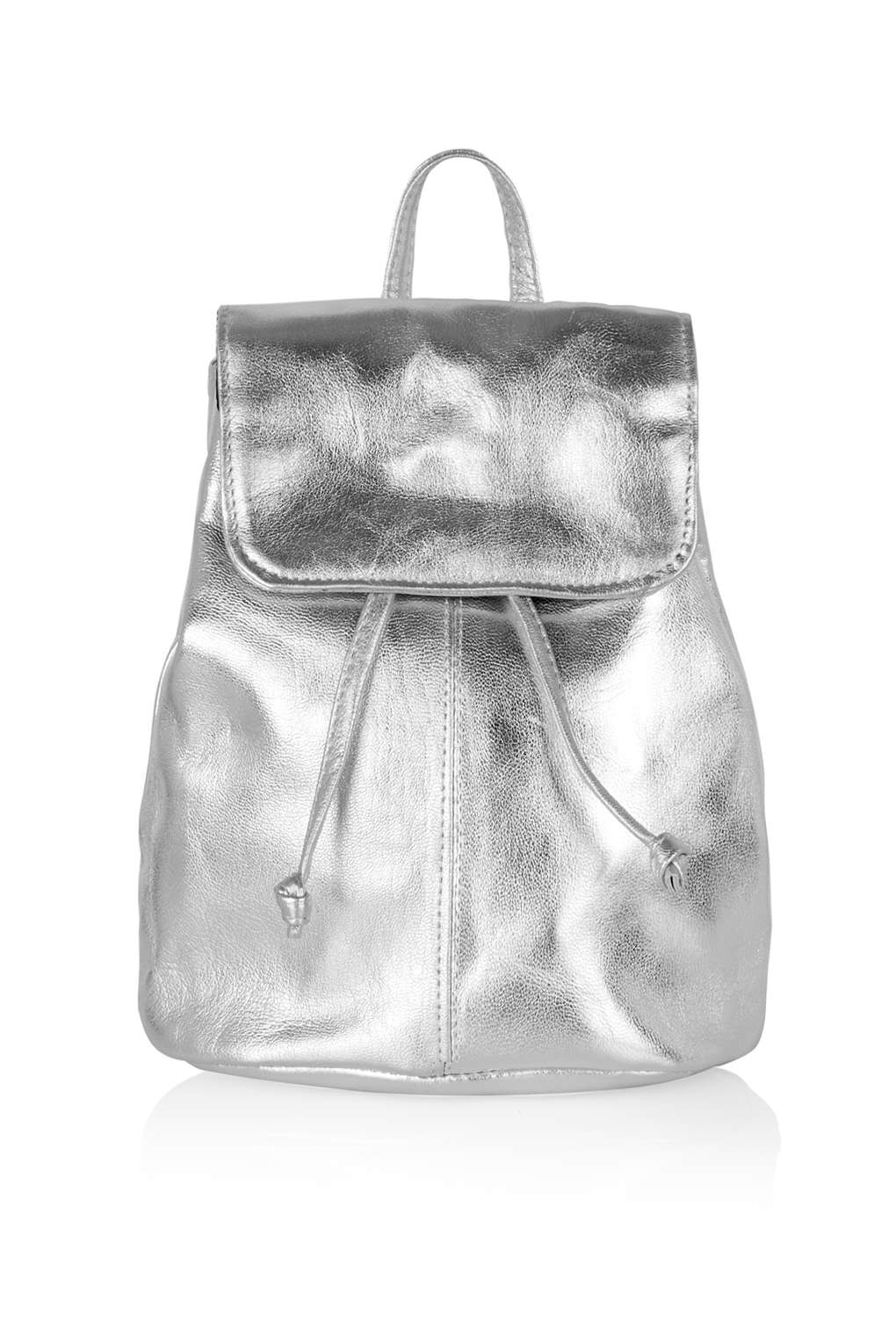 Lyst - Topshop Mini Leather Backpack in Metallic