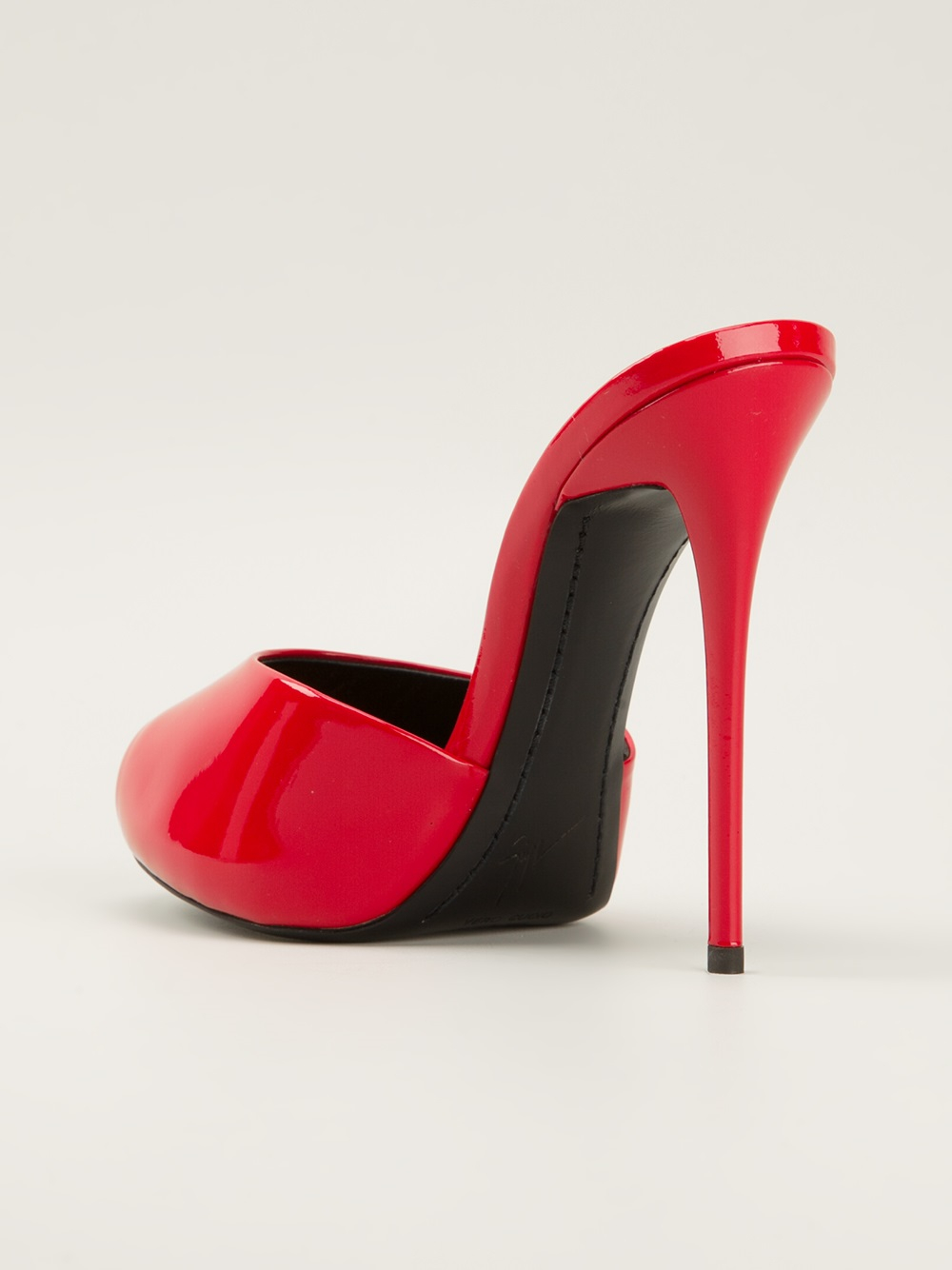 Lyst - Giuseppe Zanotti Peep Toe Mules In Red