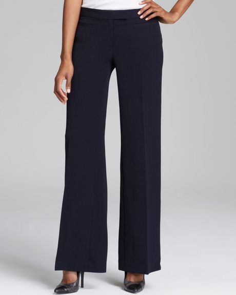 Adrianna Papell Wide Leg Pants with Waist Tabs in Blue (Galaxy) | Lyst