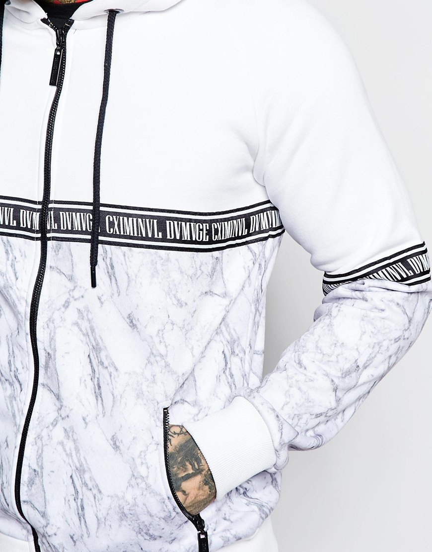 marble print hoodie