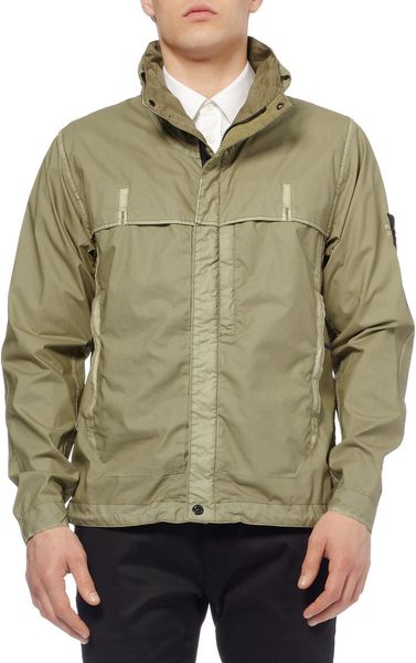 Stone Island Bondedcotton Lightweight Rain Jacket in Green for Men | Lyst