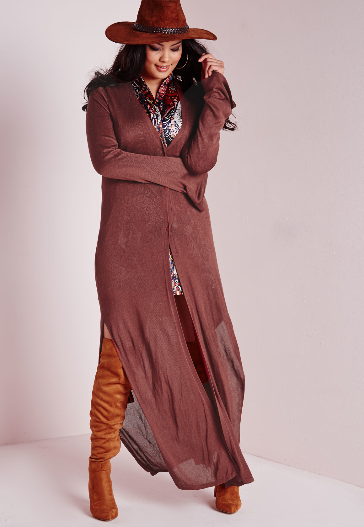 Lyst Missguided Plus  Size  Maxi Cardigan  Rust  in Brown
