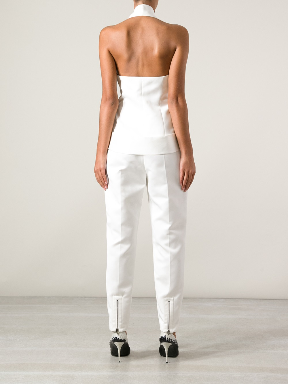 Lyst Alexander Wang Halter Neck Jumpsuit In White 8588