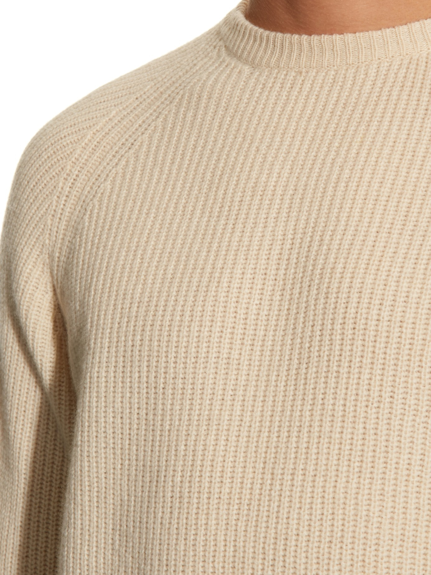 Lyst - Lemaire Wool-blend Ribbed-knit Sweater in Natural for Men