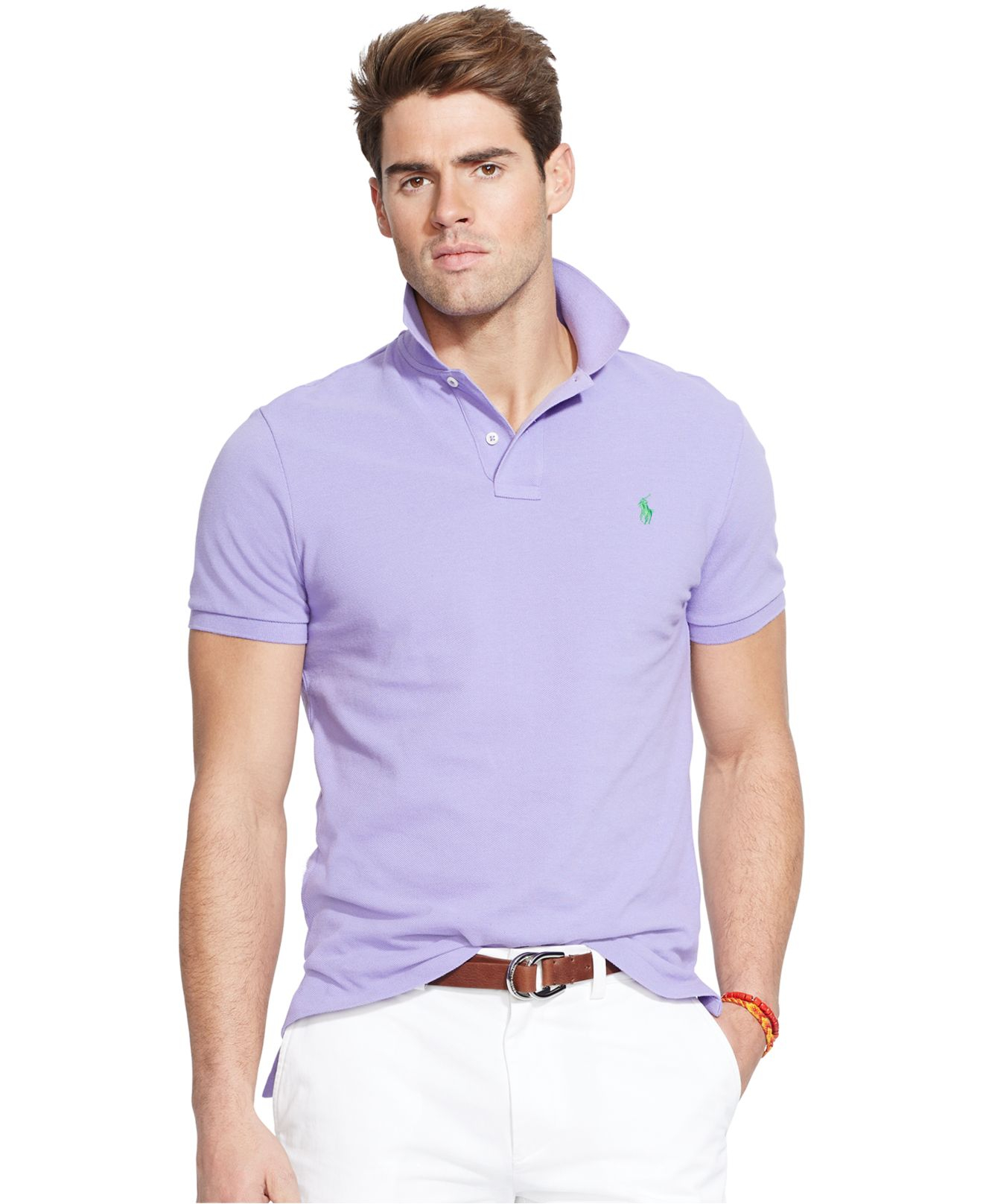 Lyst Polo  Ralph  Lauren  Classic fit Mesh Polo  in Purple 
