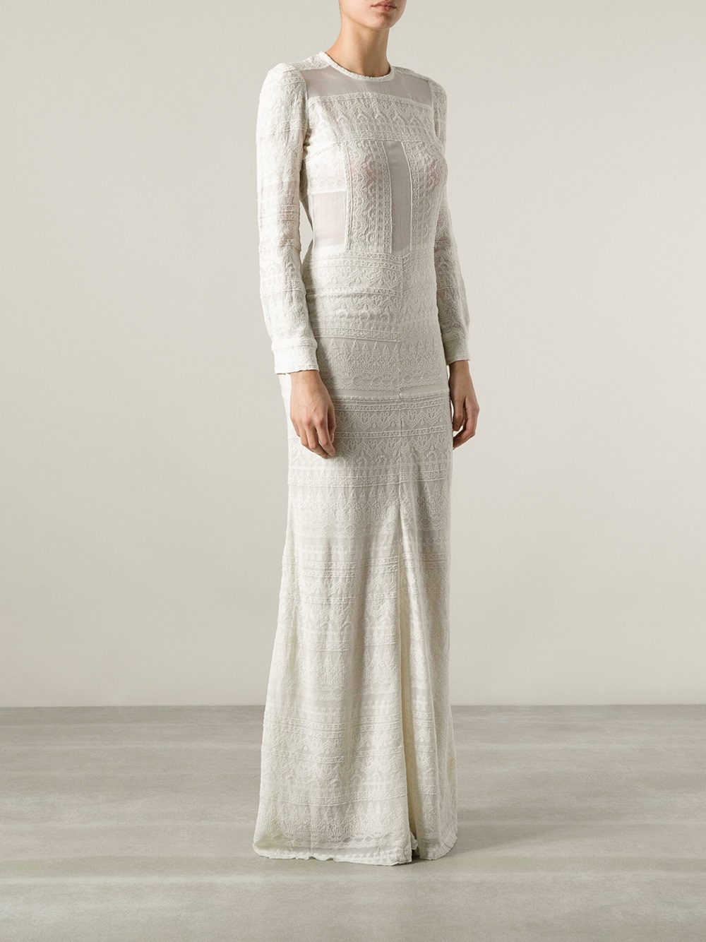 Lyst Isabel Marant Embroidered Pattern Dress In White Gallery