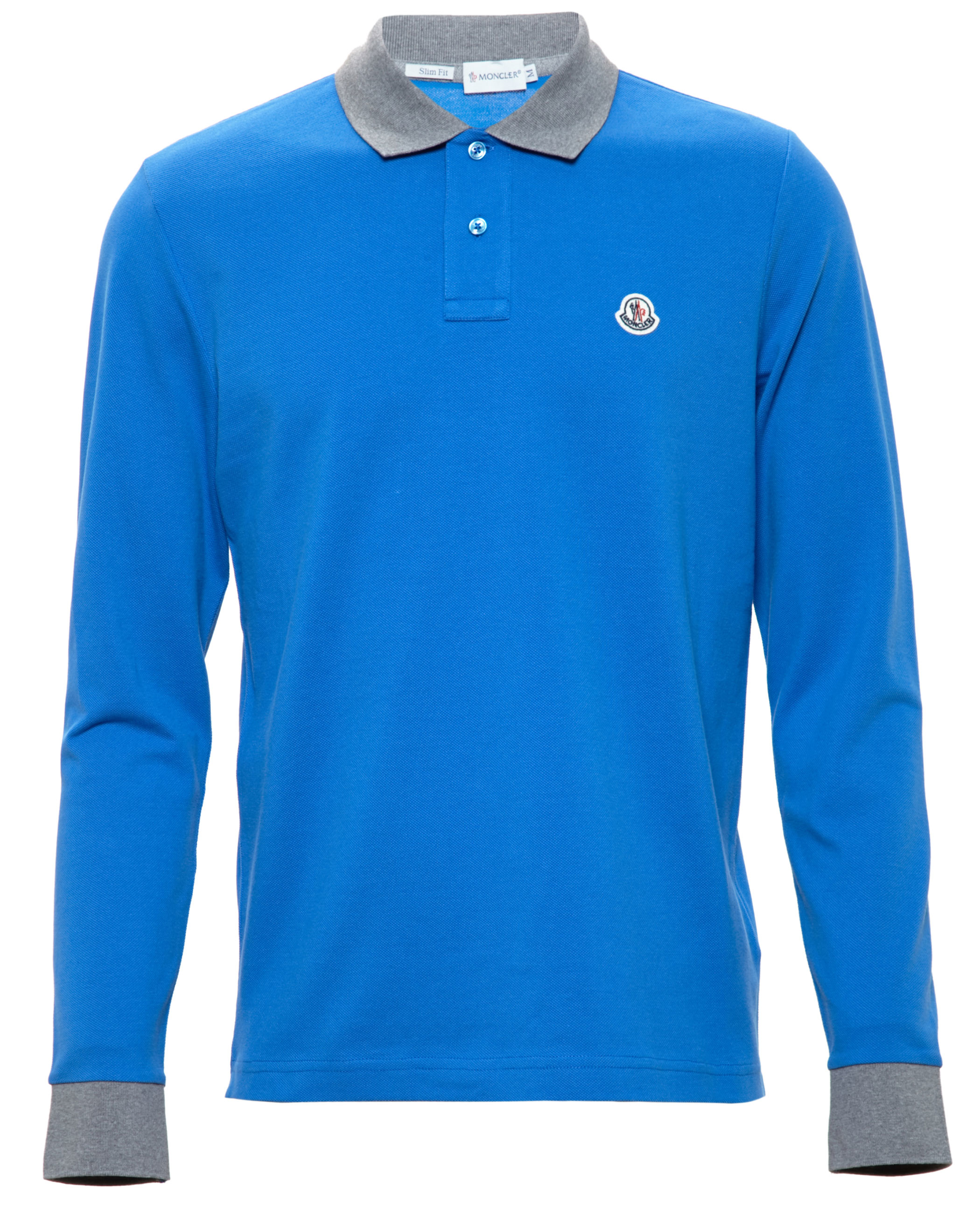 moncler blue long sleeve polo moncler blue long sleeve polo