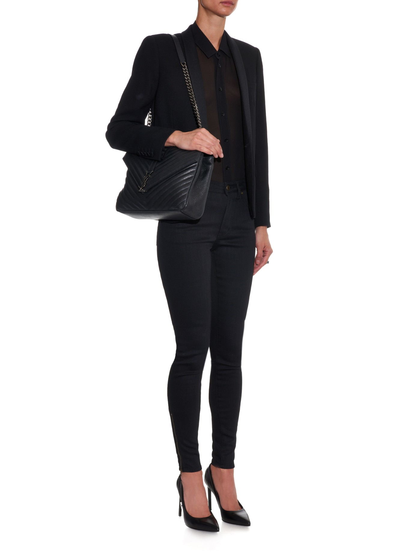 Lyst Saint Lau Monogram Quilted Leather Shoulder Bag In Black Gallery