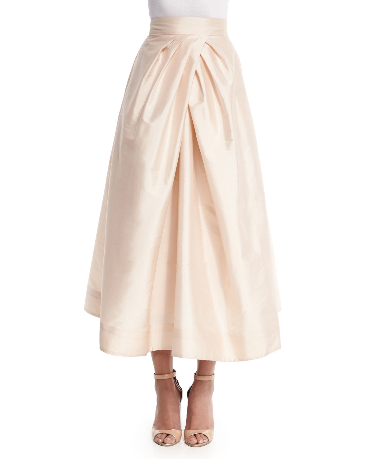 white tea length skirt