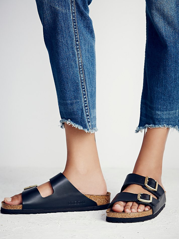 birkenstock black silver buckle