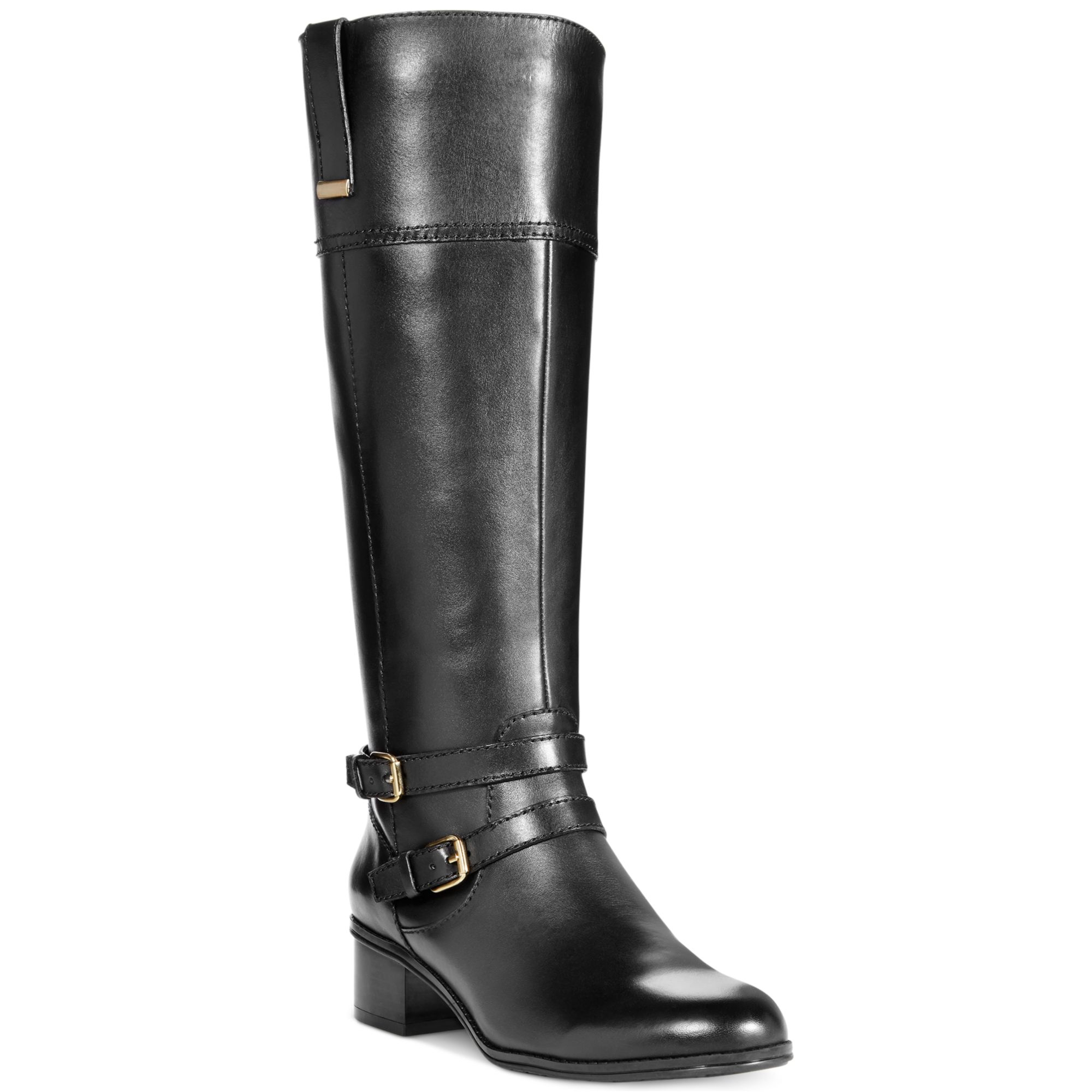 Bandolino Carlotta Wide Calf Riding Boots - A Macy'S Exclusive in Black ...