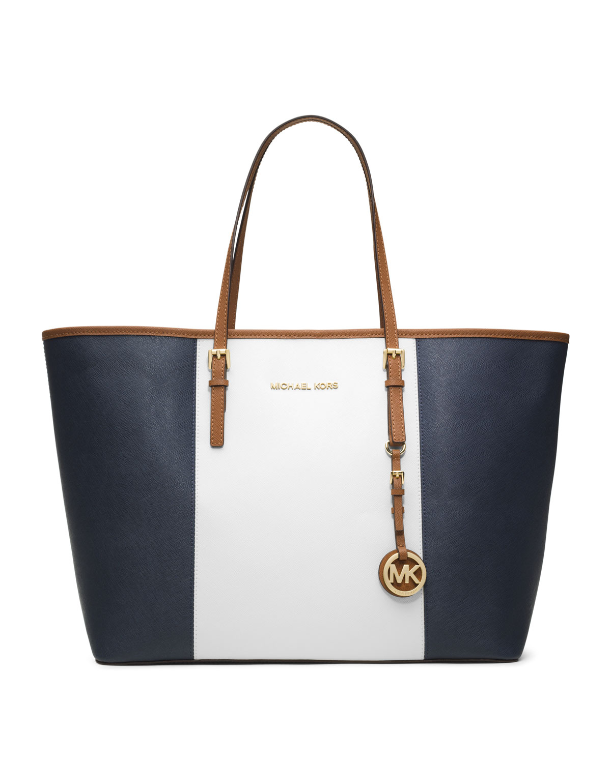 Lyst Michael Kors Medium Jet Set Centerstripe Travel Tote Gallery