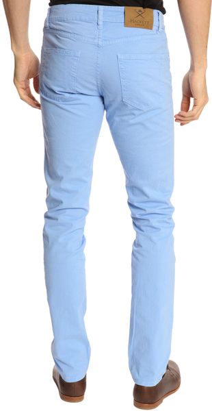 Hackett Trinity Twill Sky Blue Trousers with 5 Pockets in Blue for Men ...