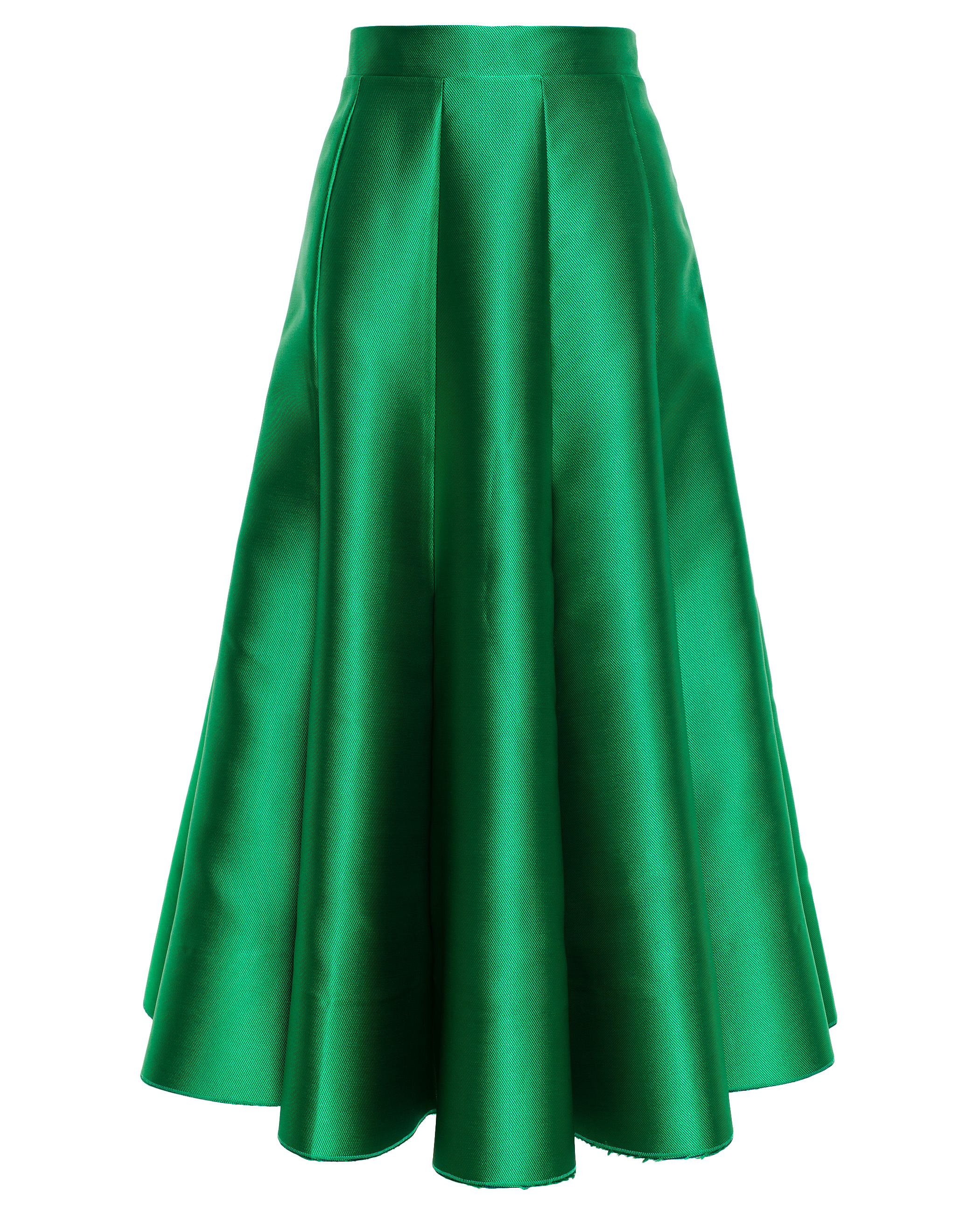 Lyst - Natasha Zinko Satin Midi Skirt in Green