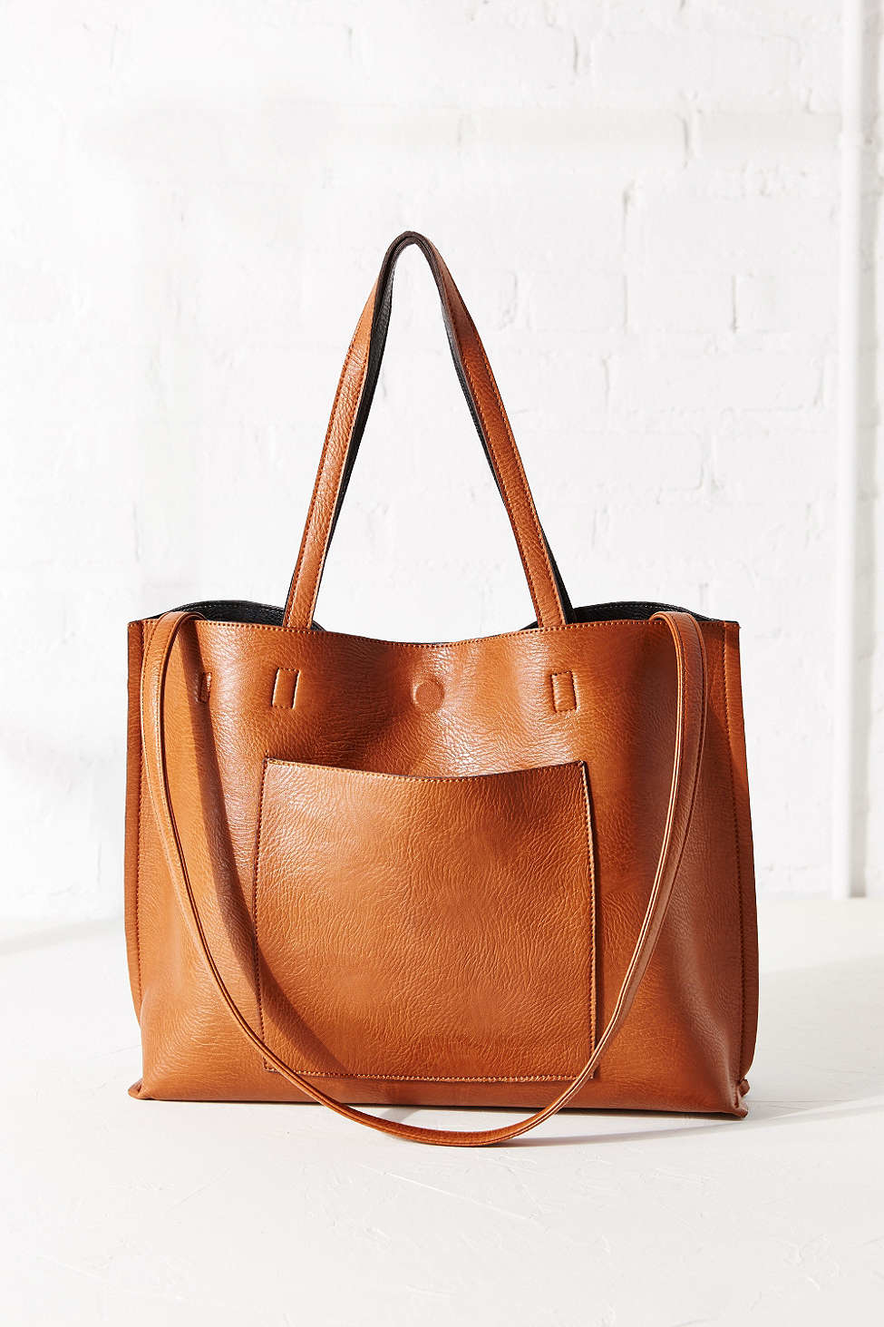 Urban outfitters Reversible Vegan Leather Tote Bag in Natural | Lyst