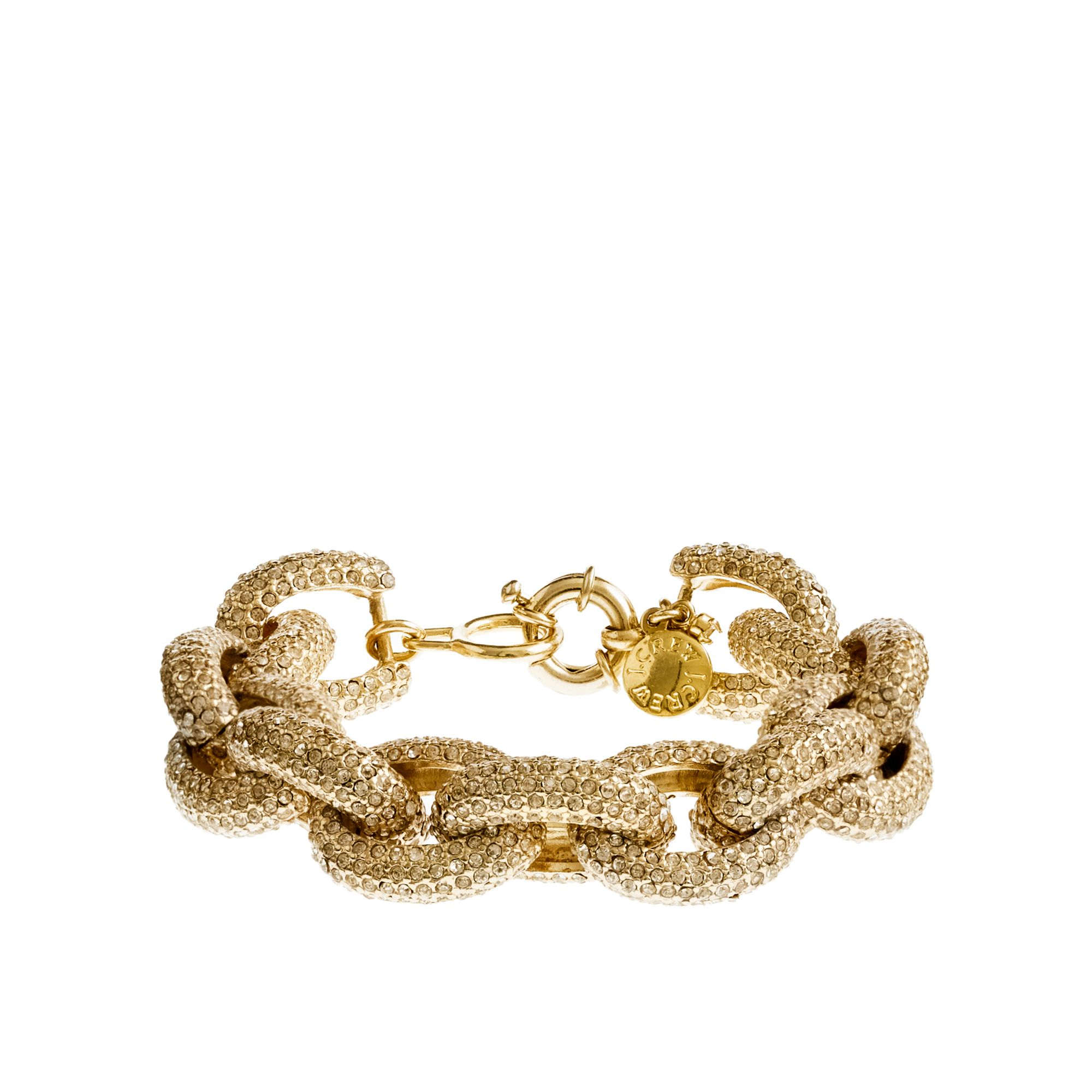 J.crew Classic Pavé Link Bracelet in Gold (crystal) | Lyst