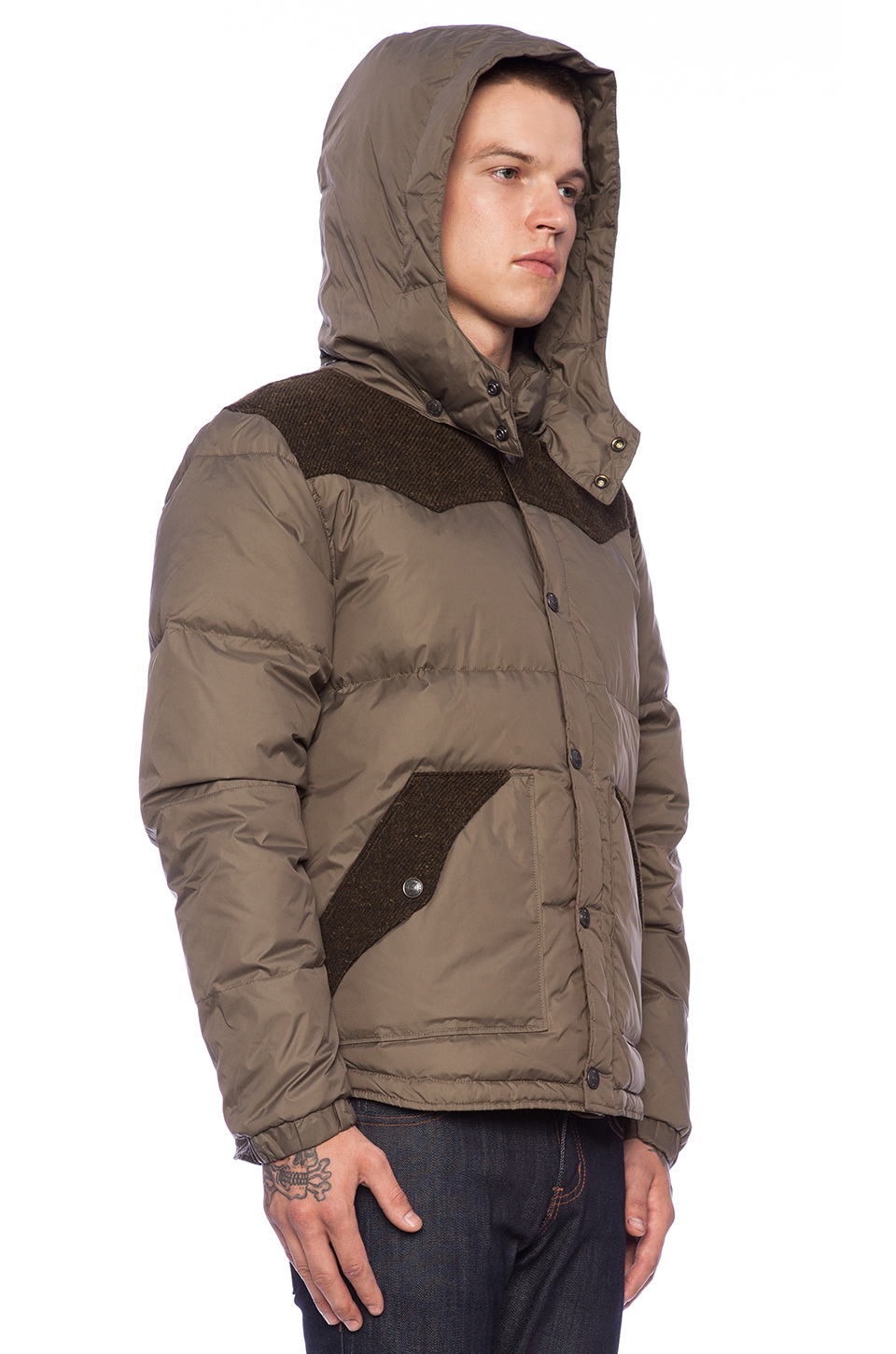 Lyst - True Religion Puffer Jacket With Contrast in Natural for Men