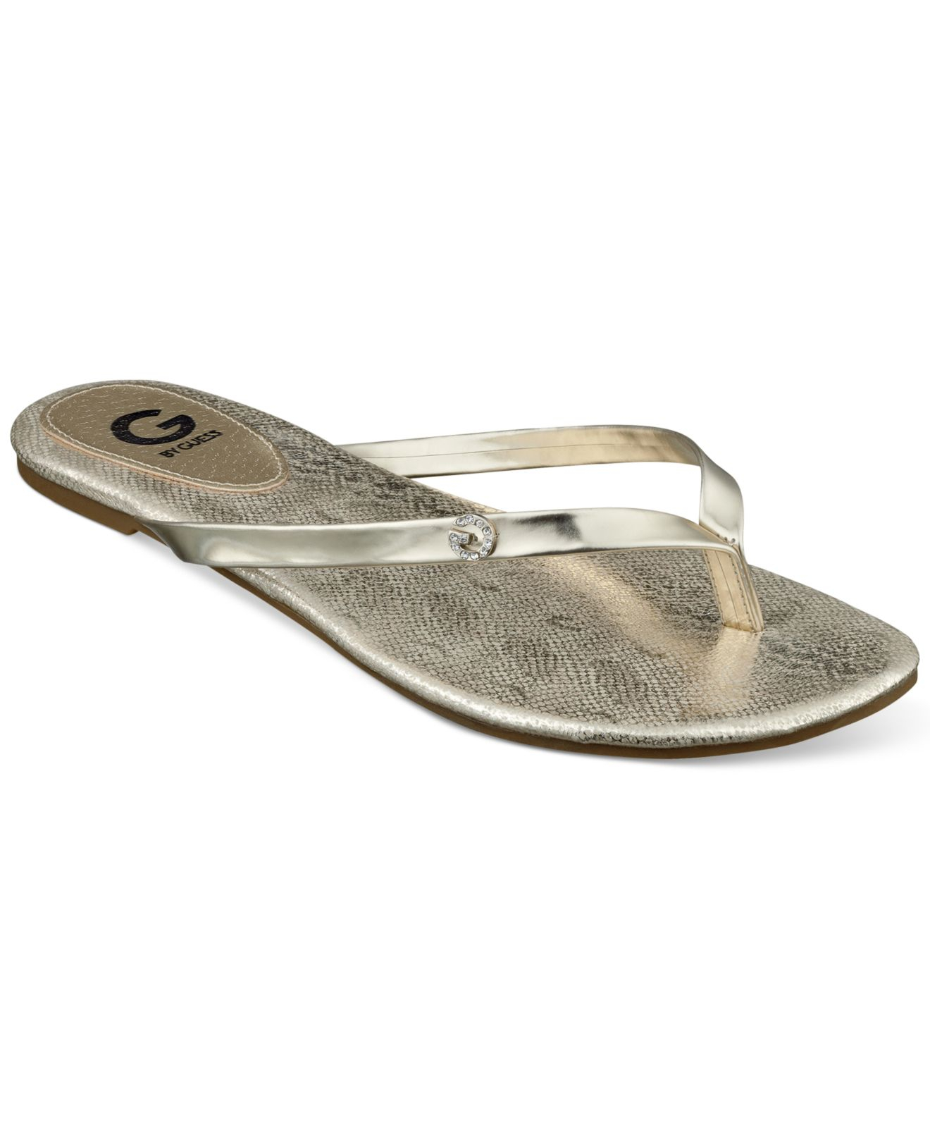 Lyst - G by guess Women's Bayla Flip Flops in Metallic