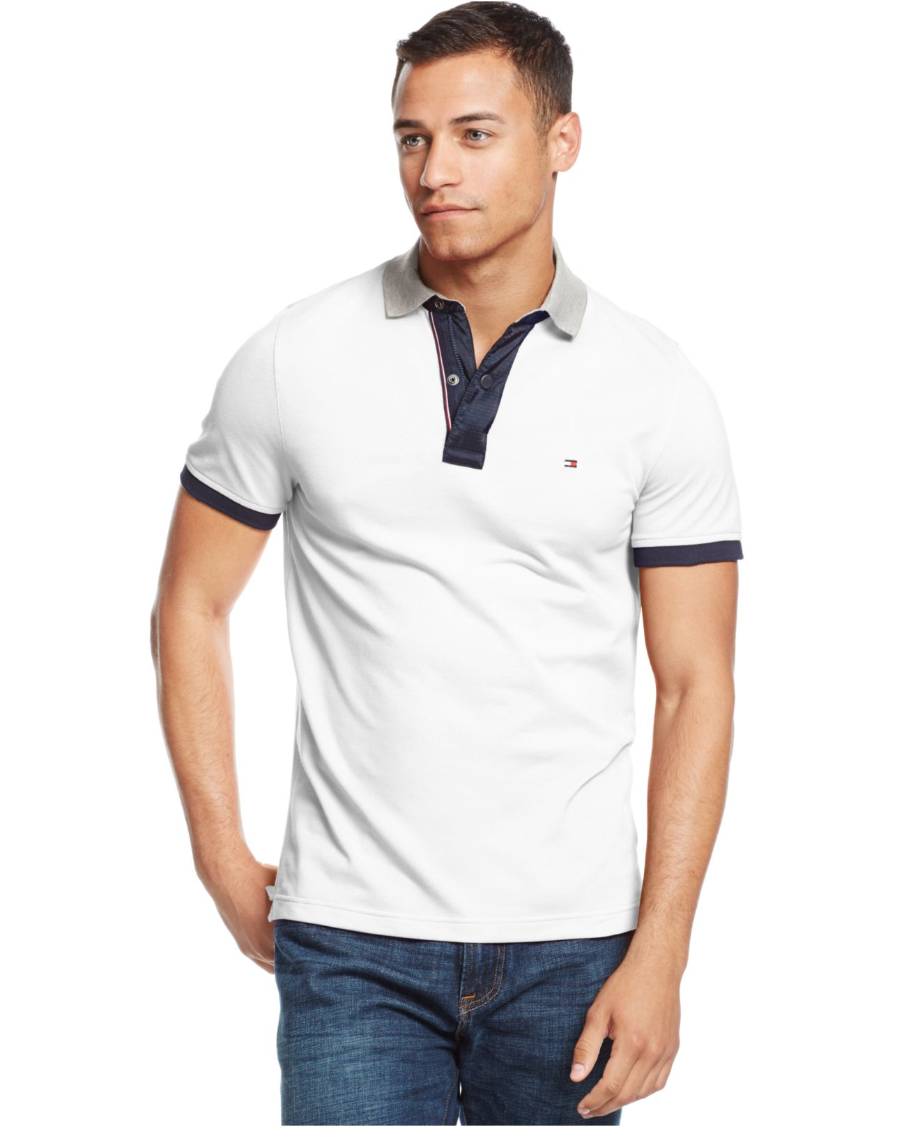 Lyst - Tommy Hilfiger Bailey Custom-fit Performance Polo in White for Men