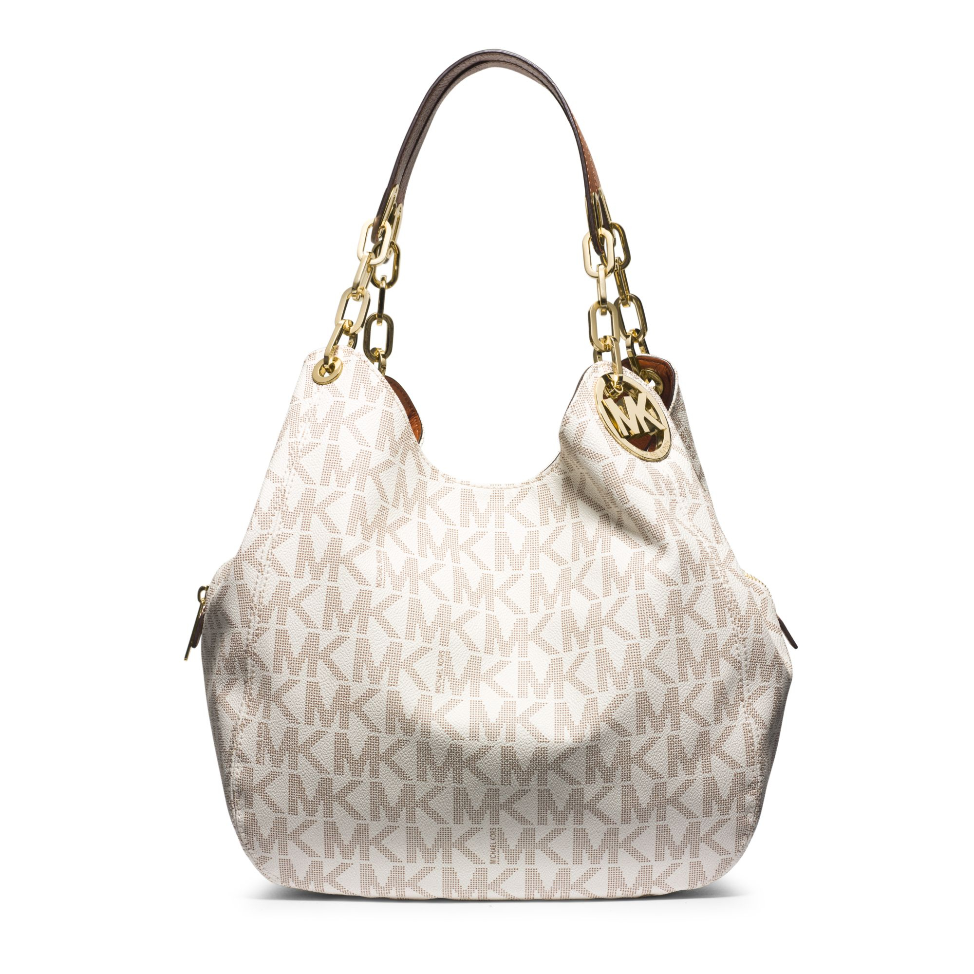 Lyst Michael Kors Fulton Large Logo Shoulder Bag In White Gallery Women S Michael By Kors Fulton