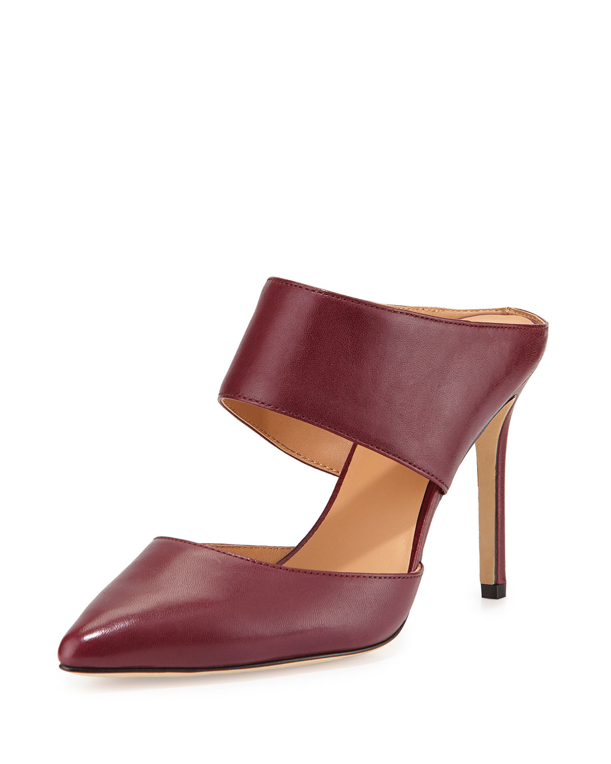 red pointed mules