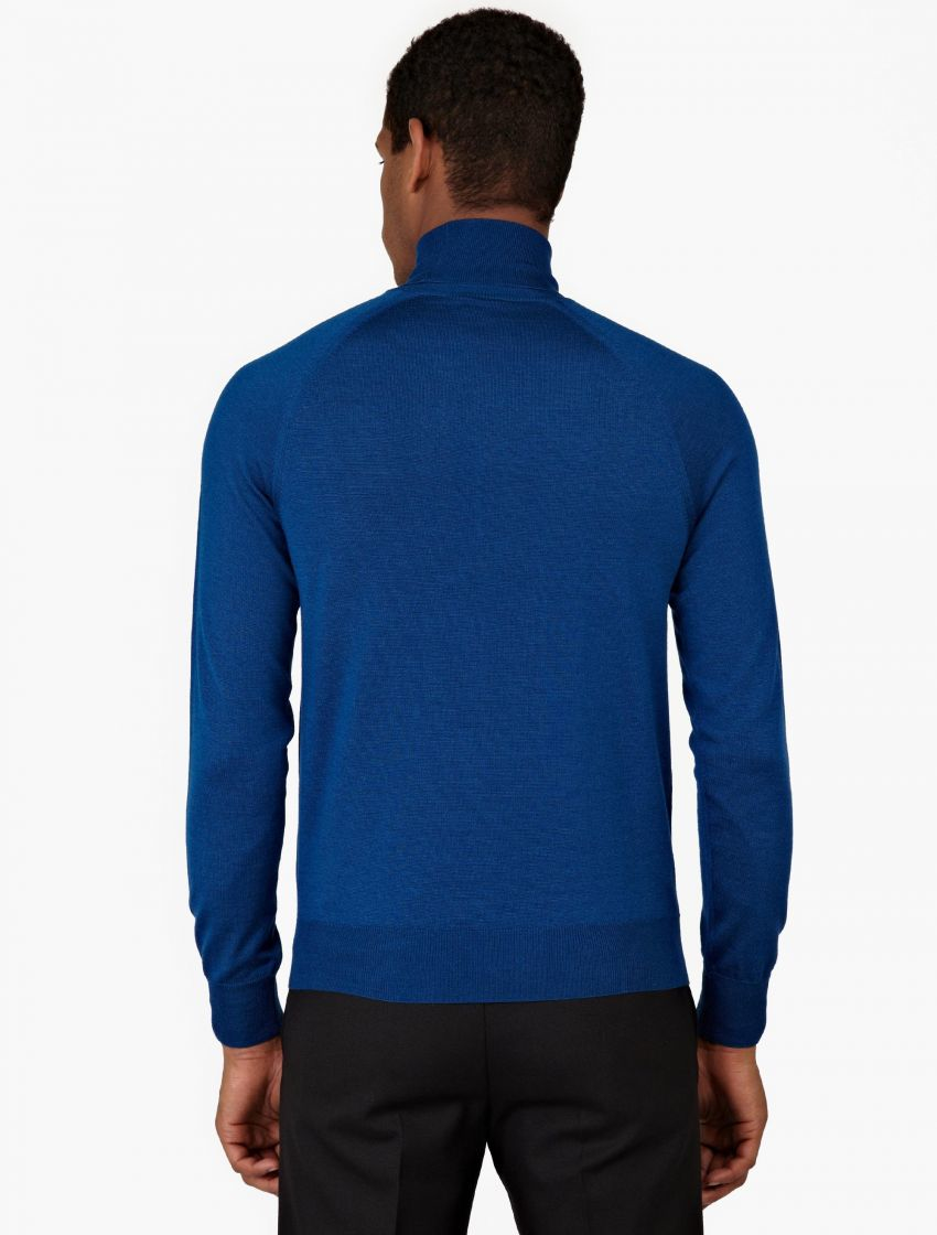 Jil sander Turquoise Wool And Silk Turtleneck Sweater in Blue for Men ...