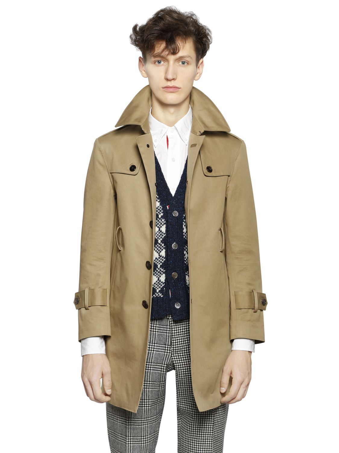 Thom Browne Cotton Mac Trench Coat in Natural for Men - Lyst