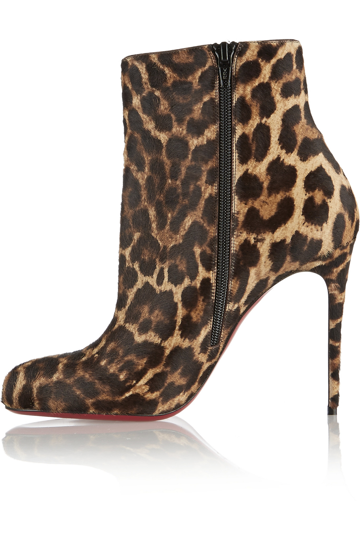 Christian louboutin Fifi 100 Leopard-Print Calf-Hair Ankle Boots ...