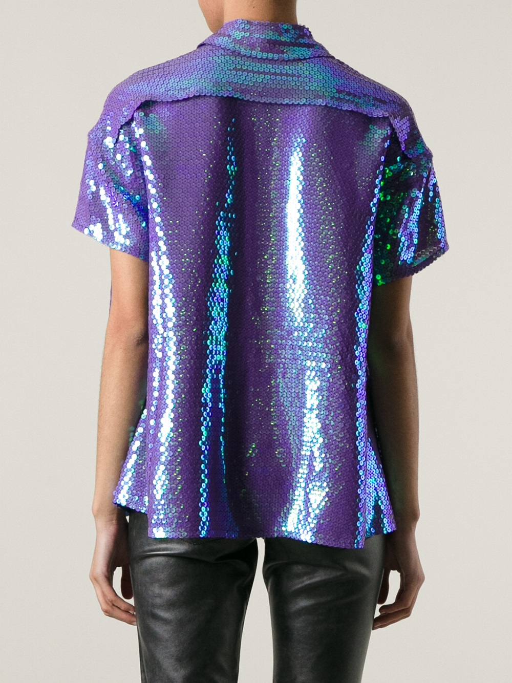 Lyst - Acne Studios Sequin Shirt in Purple