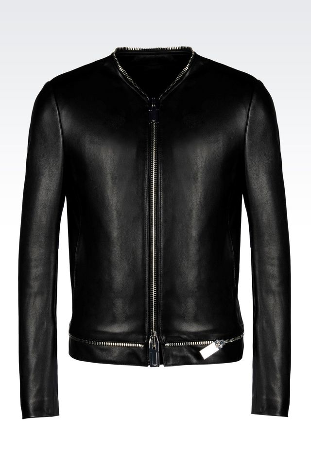 Lyst - Emporio Armani Light Leather Jacket in Black for Men