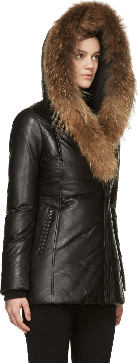 Mackage Ingrid Jacket Lyst Mackage Black Leather Down Ingrid Coat In