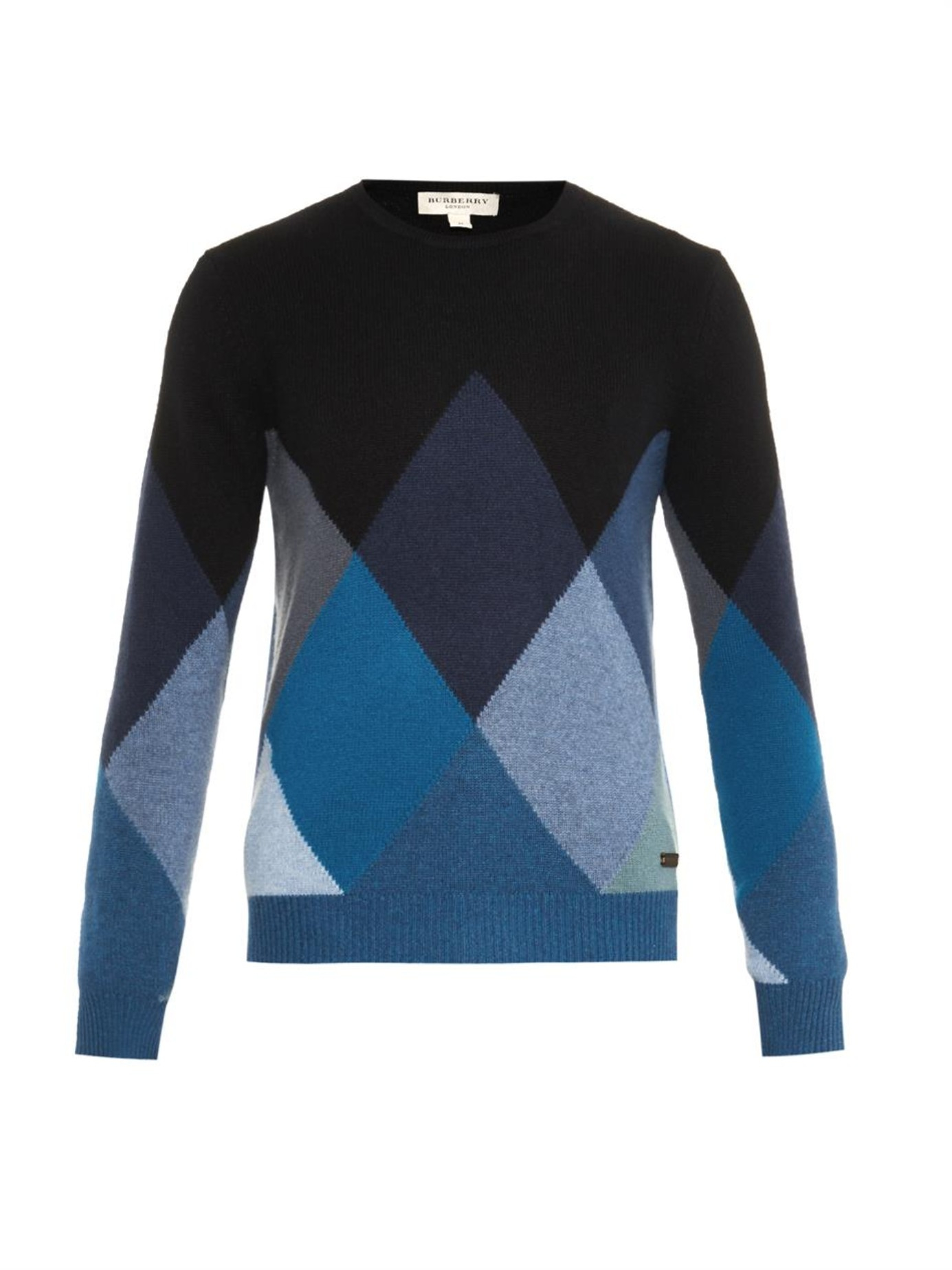 Burberry Northway Argyle Cashmere Sweater in Black for Men | Lyst