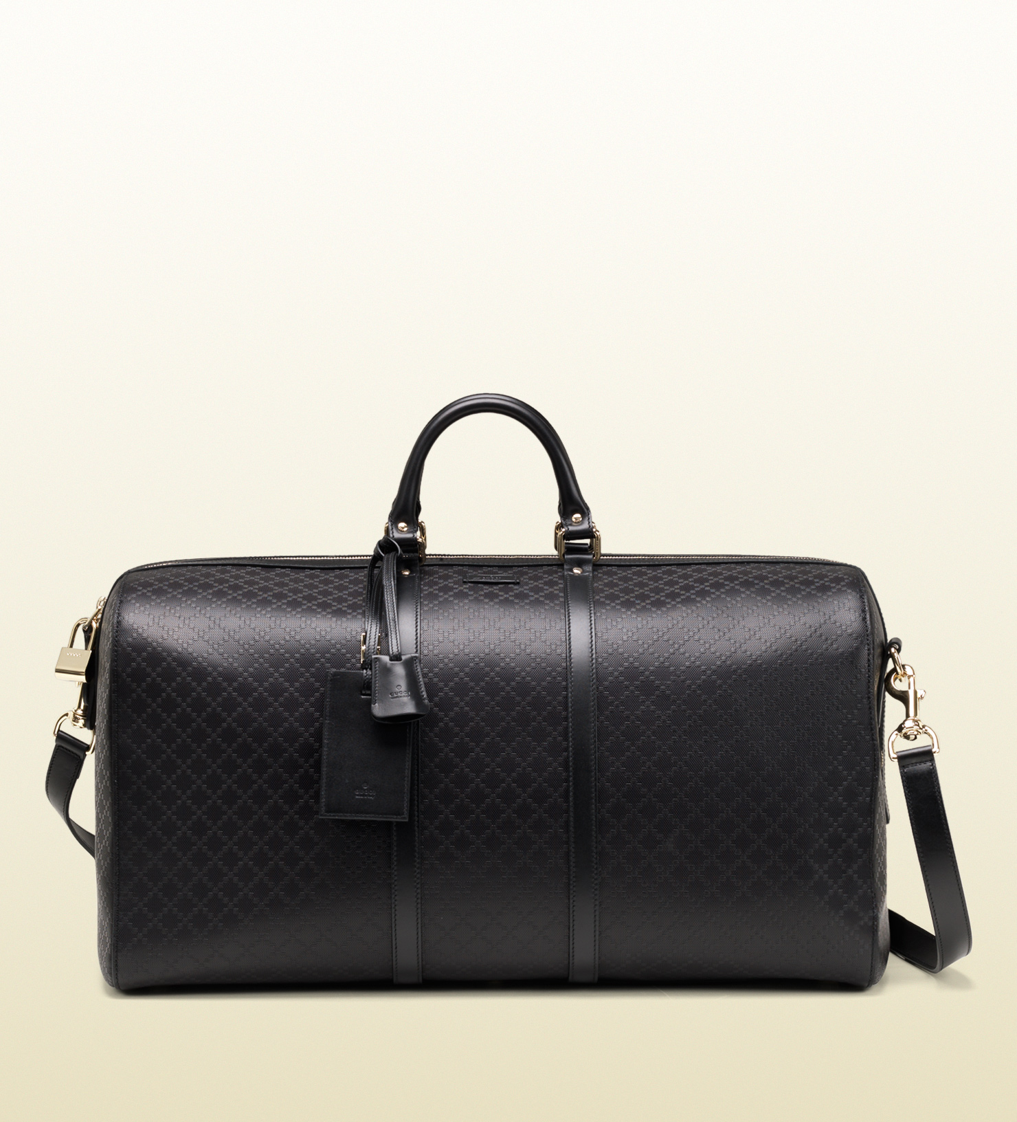 Gucci Duffle Bag Black Leather IUCN Water