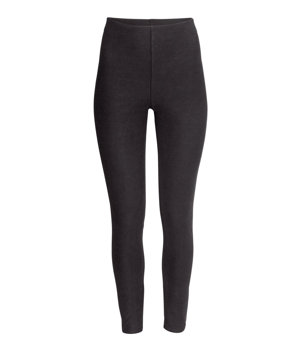 Lyst - H&M Textured Leggings in Gray