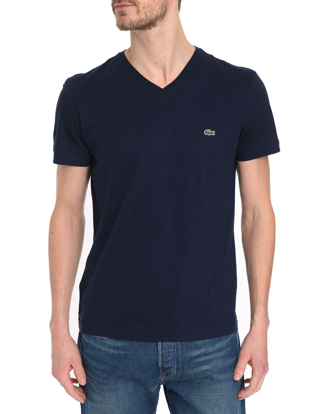 Lacoste Basic Navy V-neck T-shirt in Blue for Men | Lyst